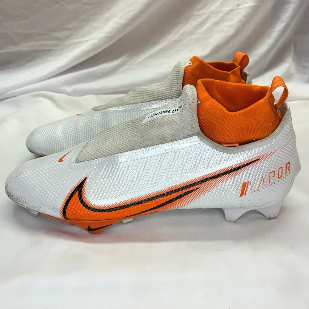 Nike Vapor Edge Pro 360 Football Cleats Mens US 13 White Orange CV6345-100